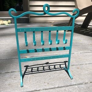 Teal, Metal Jewelry Rack. Great condition